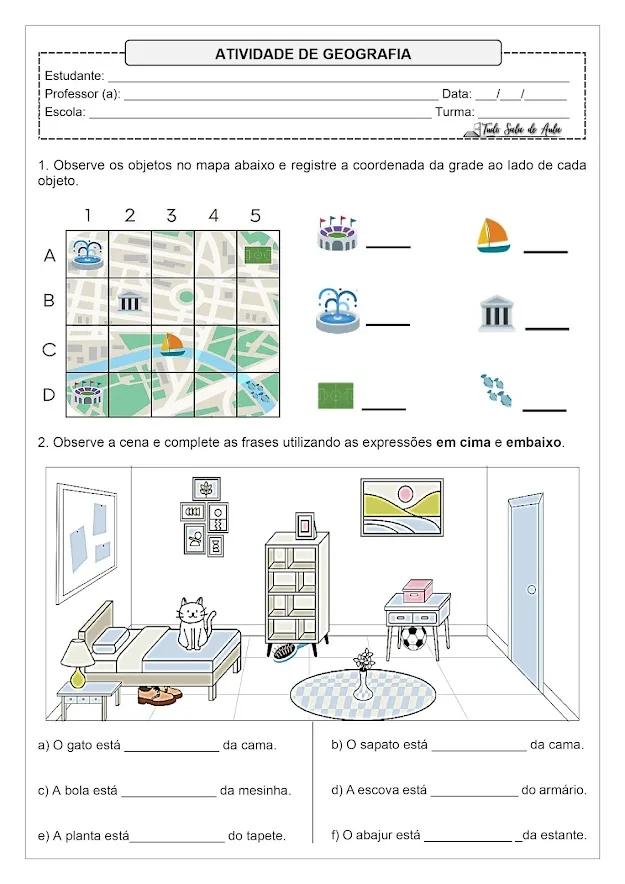 atividade de geografia