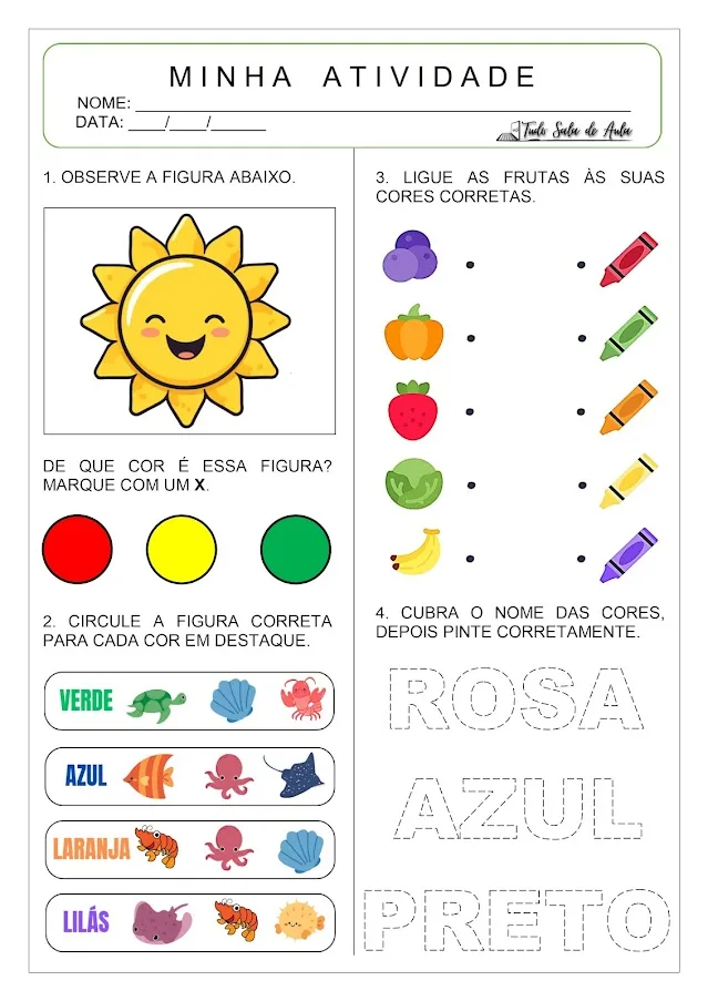 atividade sobre cores