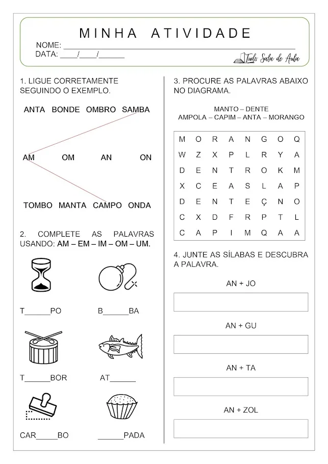 atividade sílabas complexas