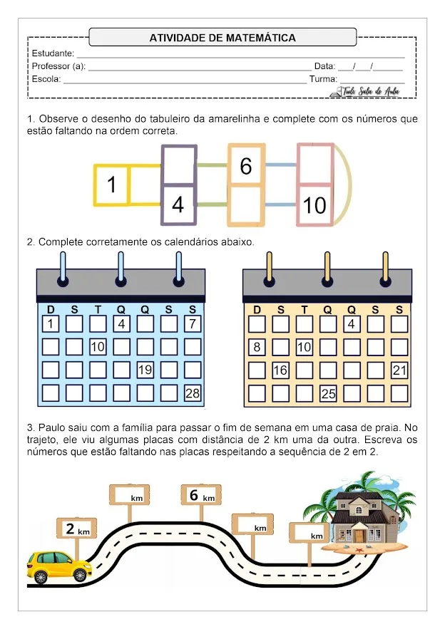 atividade sequência numérica