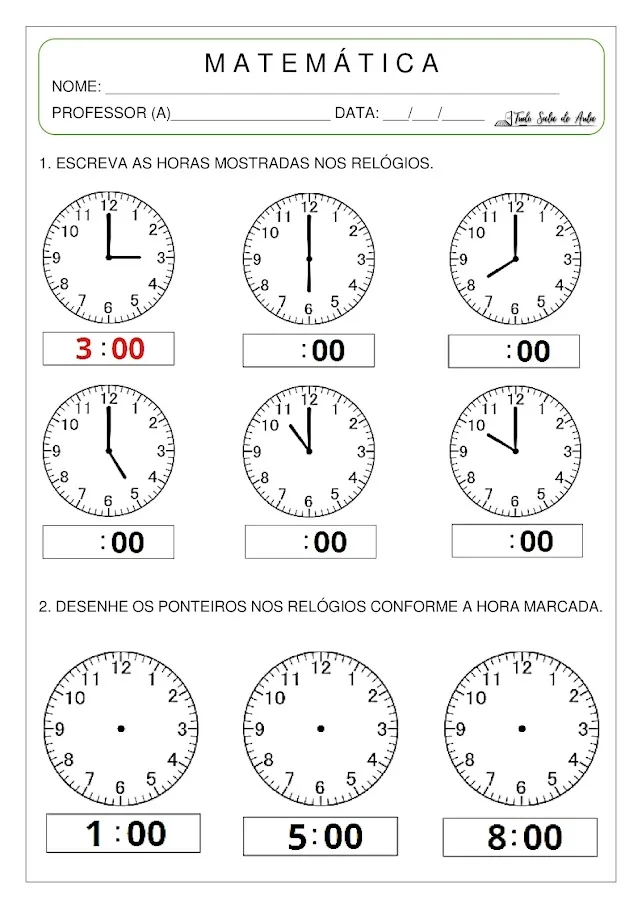 Atividades de Alfabetização em Matemática