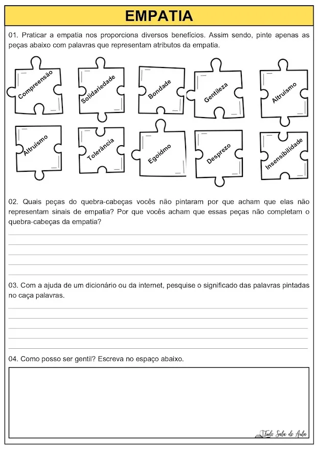 atividade de ensino religioso