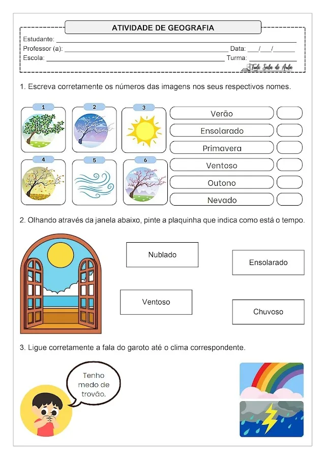 atividade de geografia