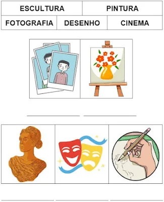 Atividade sobre artes visuais para o 2º ano e 3º ano