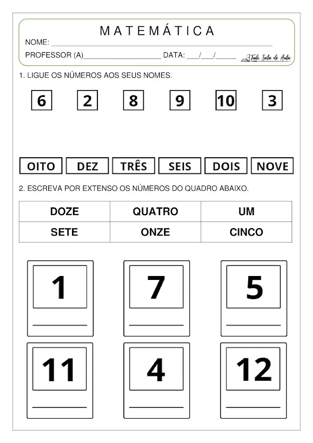 Atividades de Alfabetização em Matemática