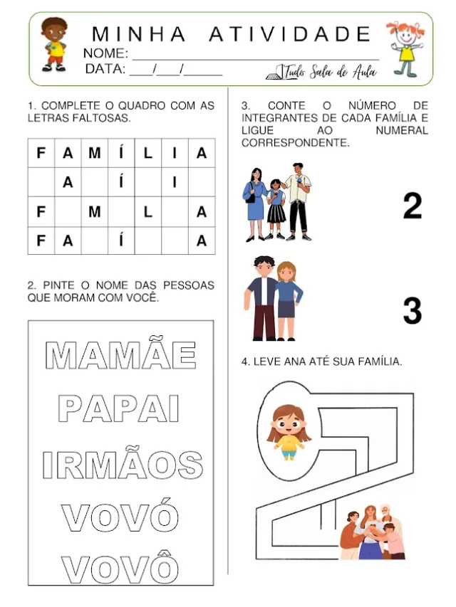 Atividade sobre família