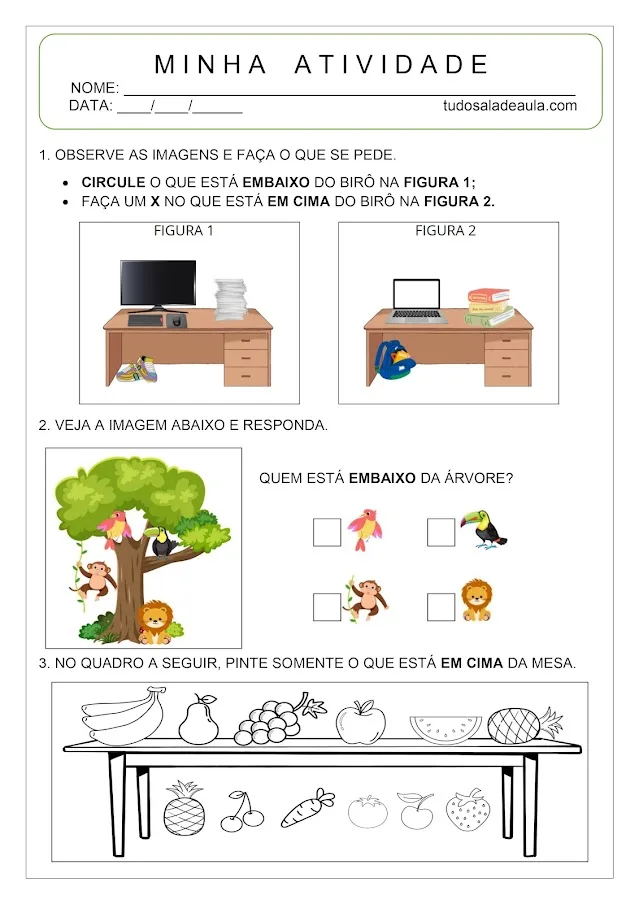 atividade de matemática educação infantil