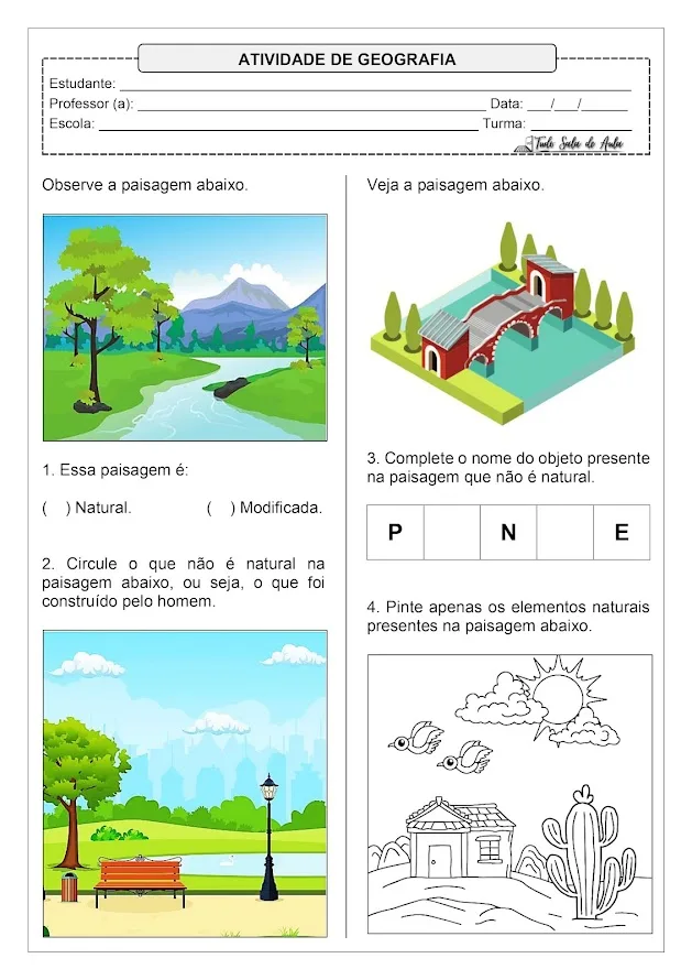 atividade sobre paisagem