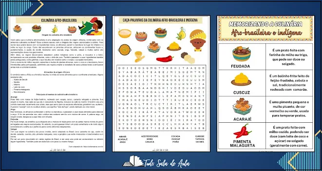 Sequência didática com atividades sobre a Culinária Afro-brasileira e Indígena - Anos Finais