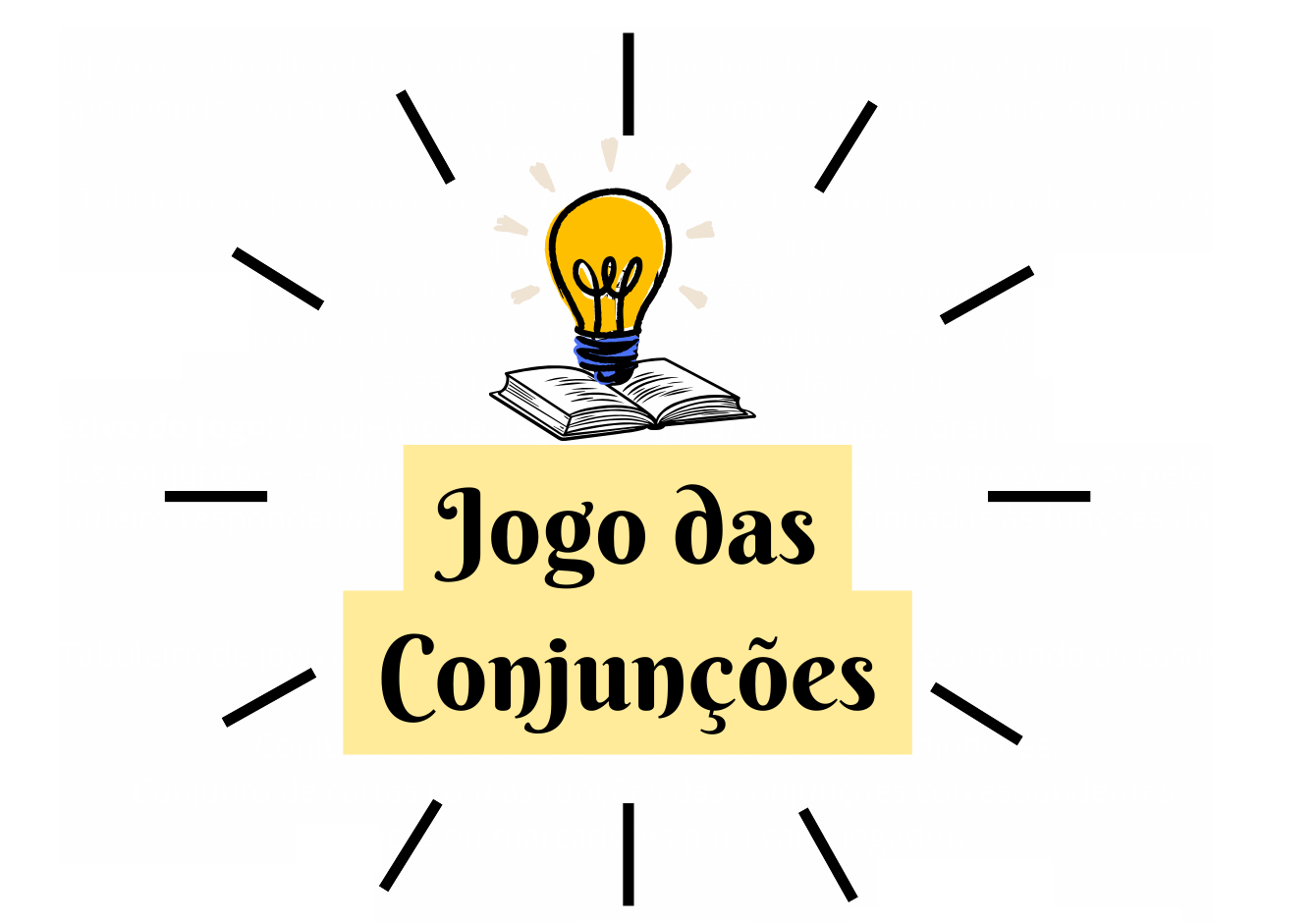 Atividade Lúdica: Jogo das Conjunções - Tudo Sala de Aula