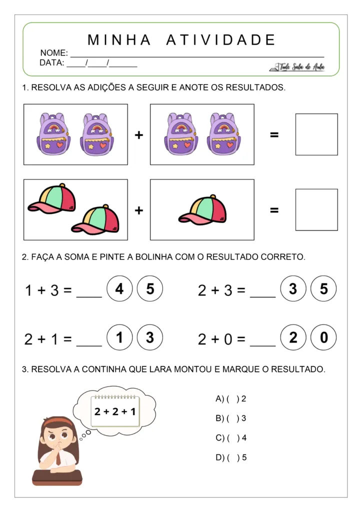 Atividade de Adição para Educação Infantil