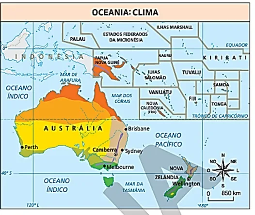 Atividade sobre a Oceania - Com texto teórico e gabarito