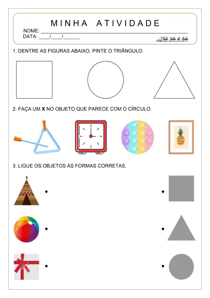 Atividade sobre Formas Geométricas para Educação Infantil