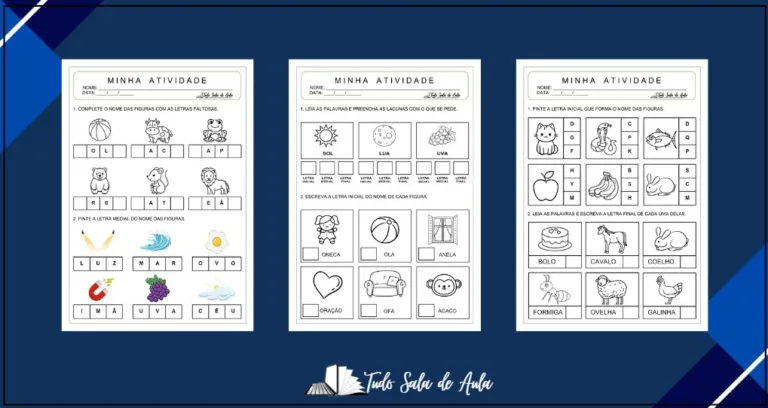 Atividades sobre letra Inicial, Medial e Final para imprimir