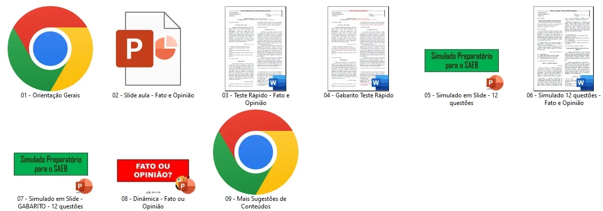 Oficina do Saeb - D14 – Distinguir um fato da opinião relativa a esse fato.