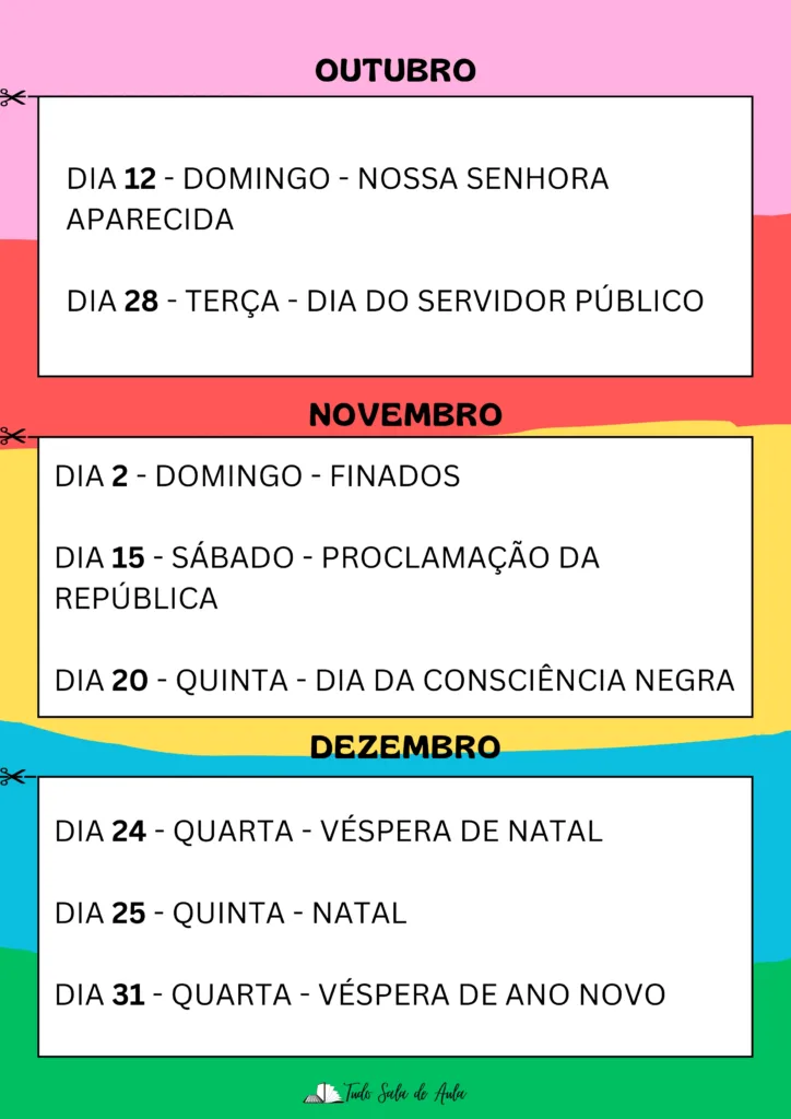 Calendário Educação Infantil 2025