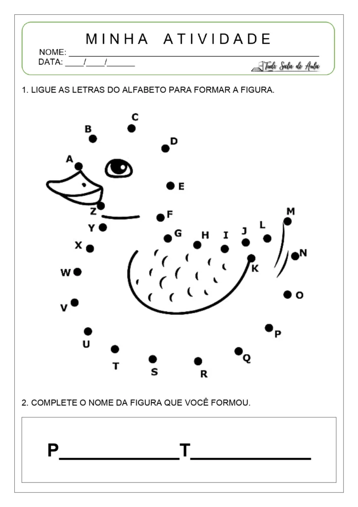 Atividades de alfabetização crianças de 4 anos