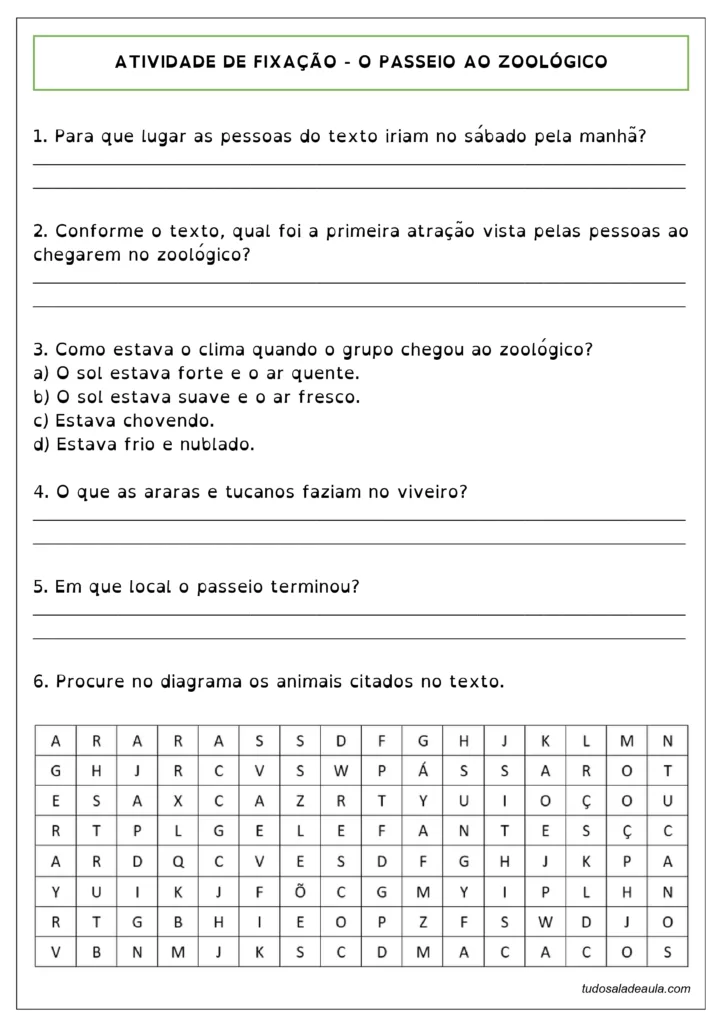 Atividade leitura e interpretação alunos com dislexia e TDAH