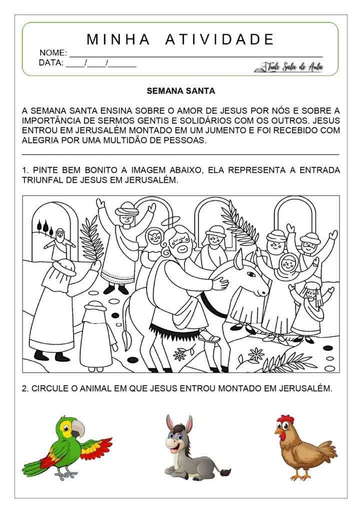 atividade semana santa