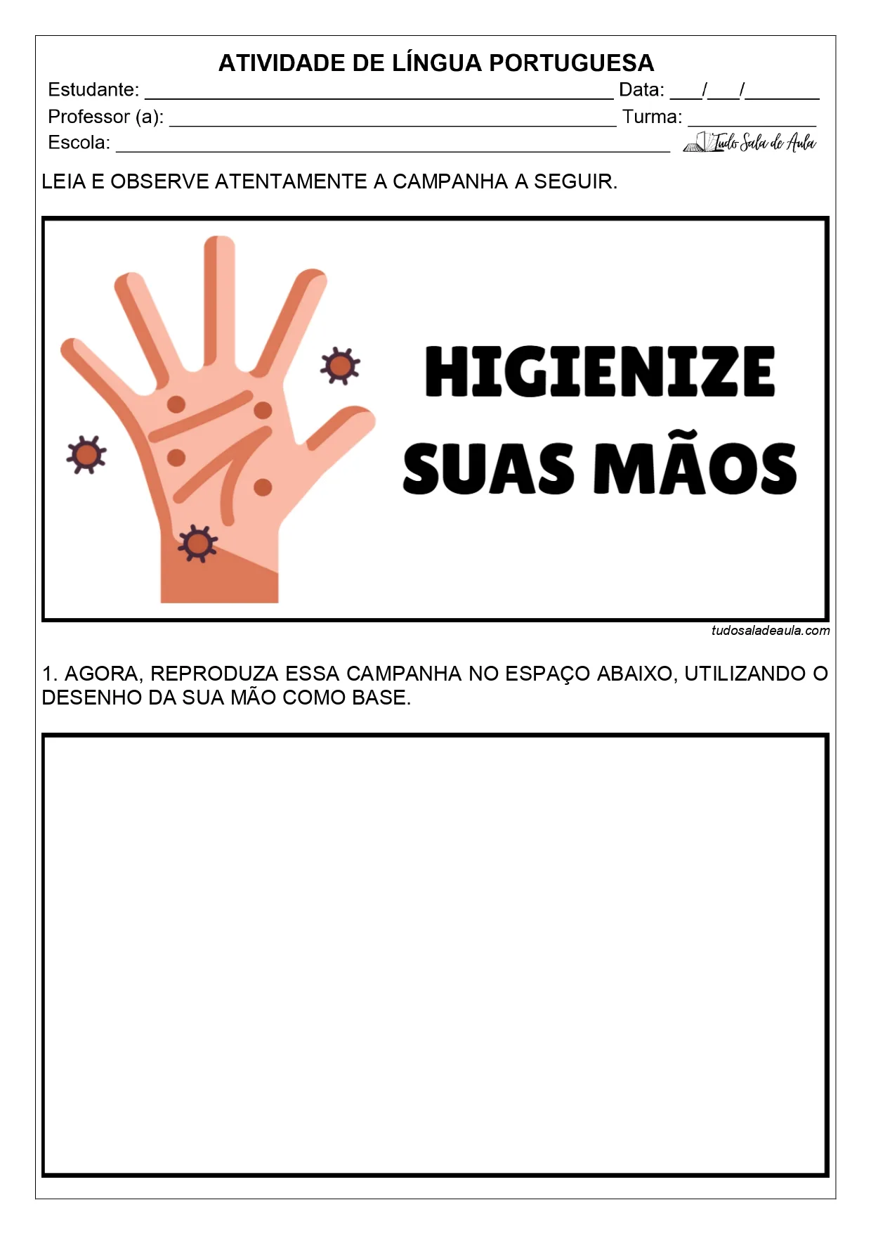 atividade reescrita de texto 1º e 2º ano