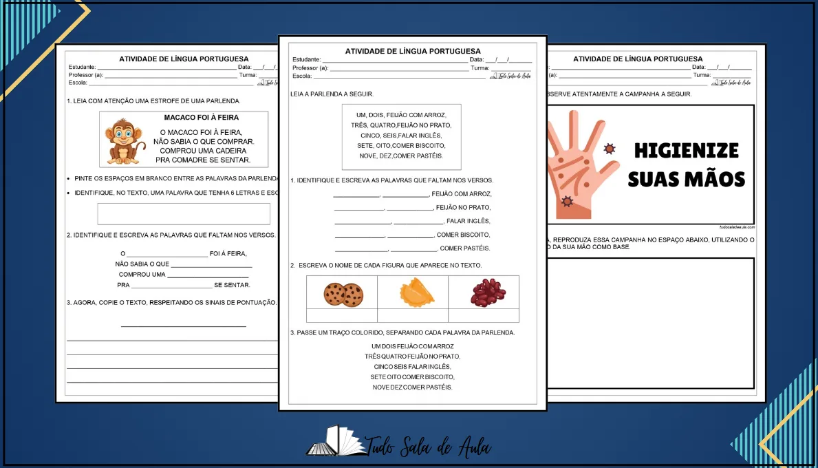 atividade reescrita de texto 1º e 2º ano