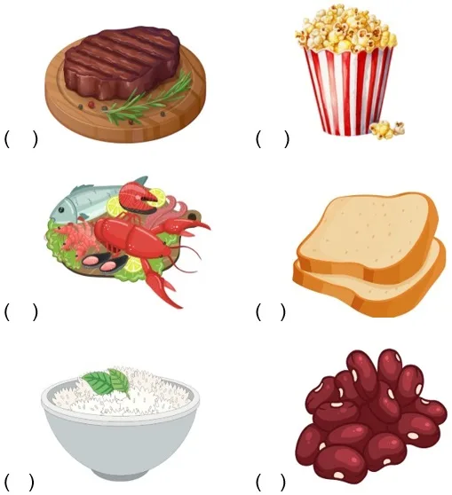Atividade sobre comidas em inglês
