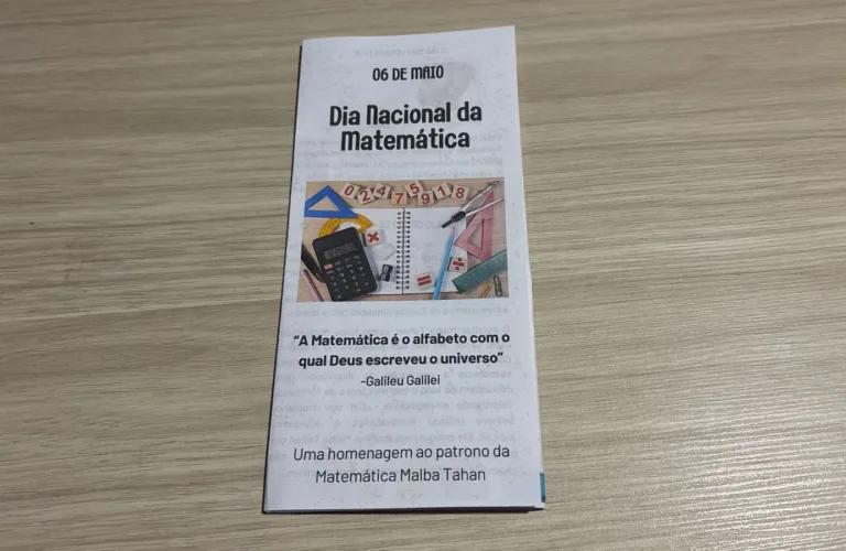 Folder Lúdico sobre o Dia da Matemática