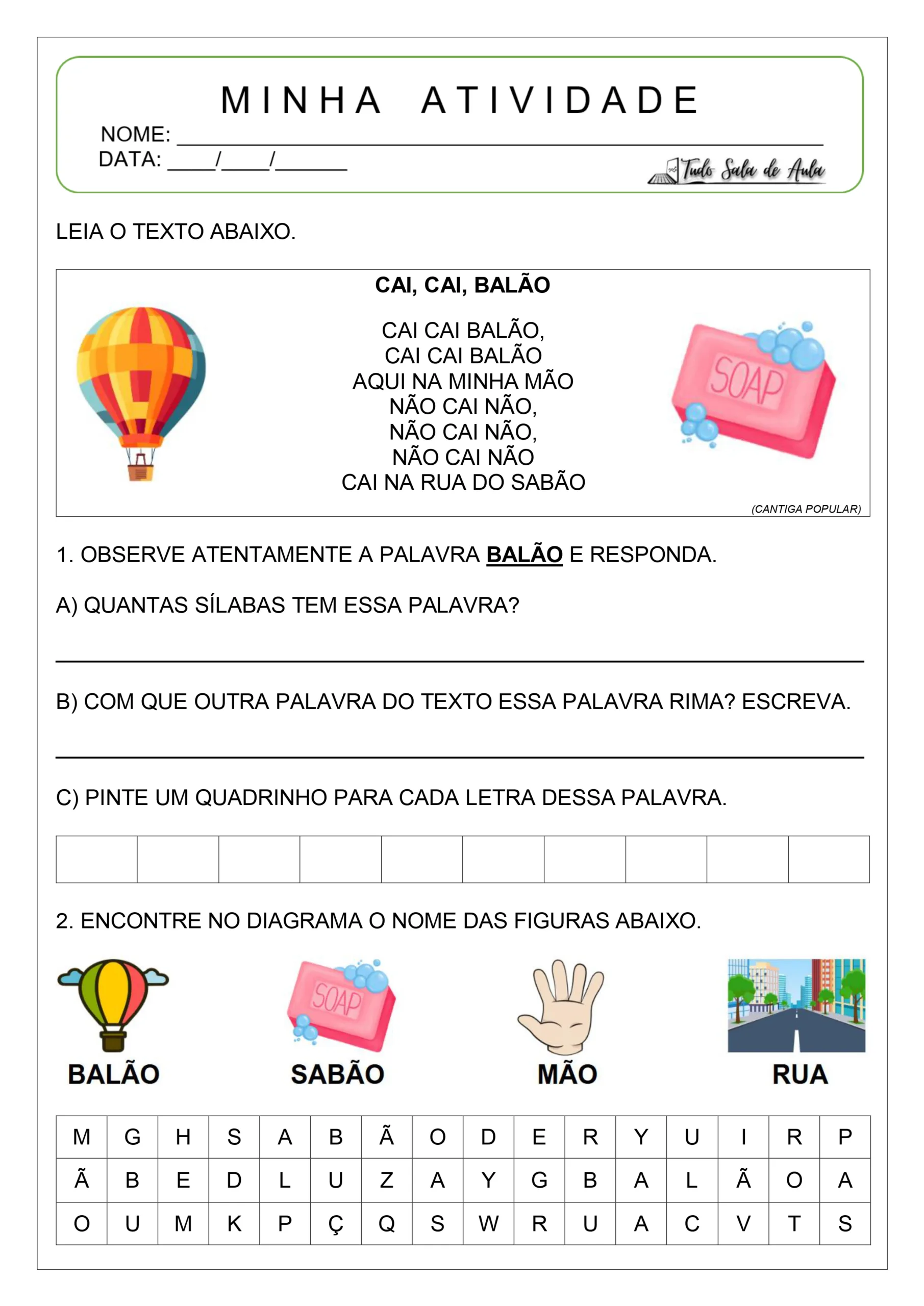 atividade cai cai balão educação infantil