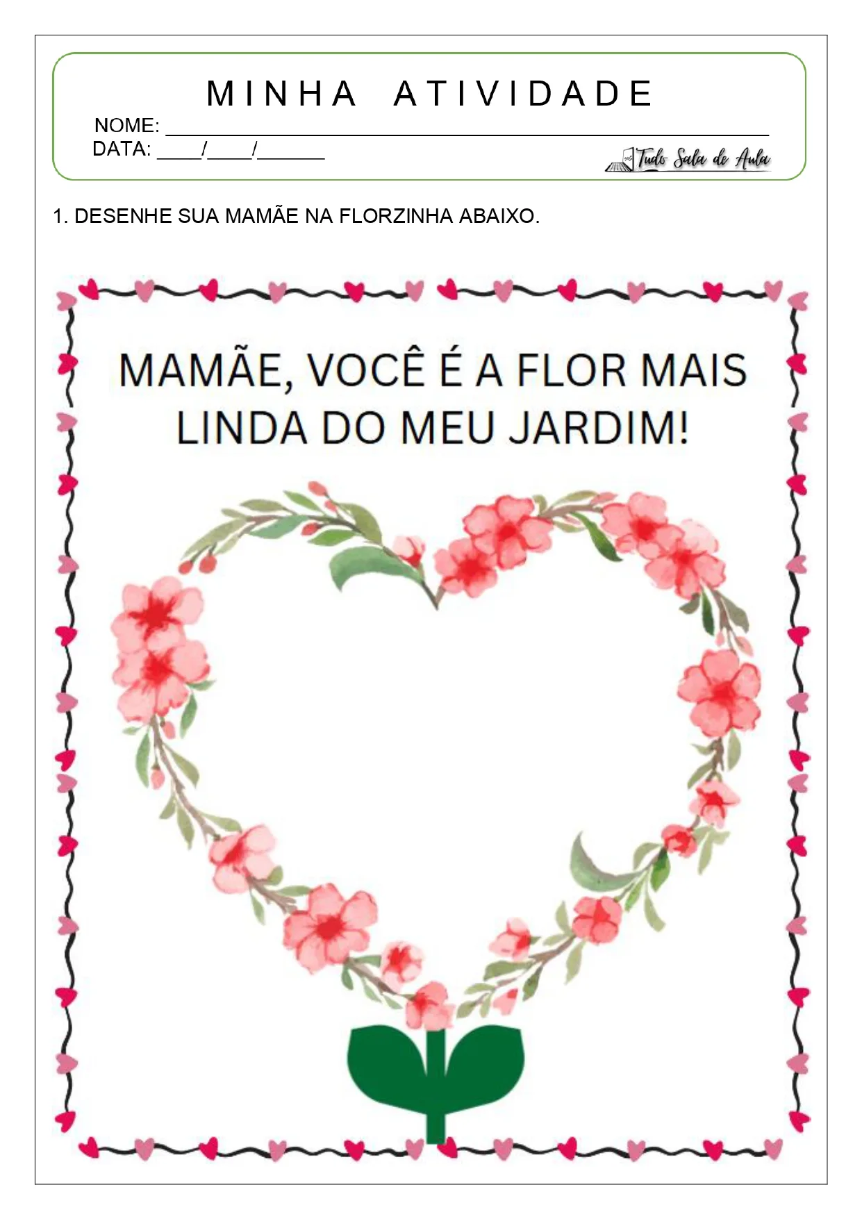 atividade de arte dia das mães