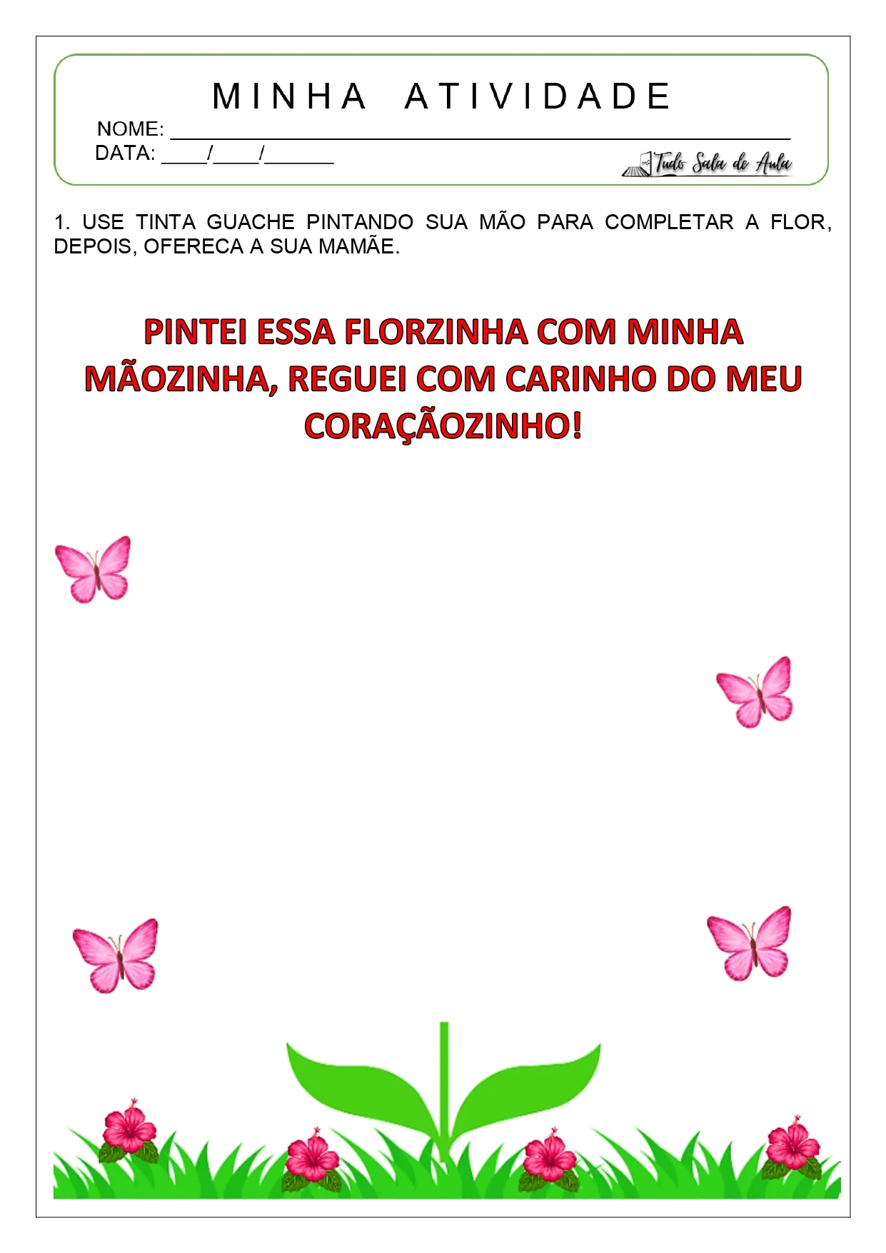 atividade de arte dia das mães