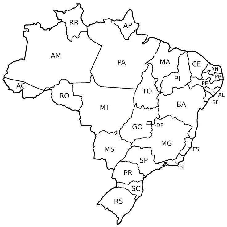 Atividades estados e regiões brasileiras