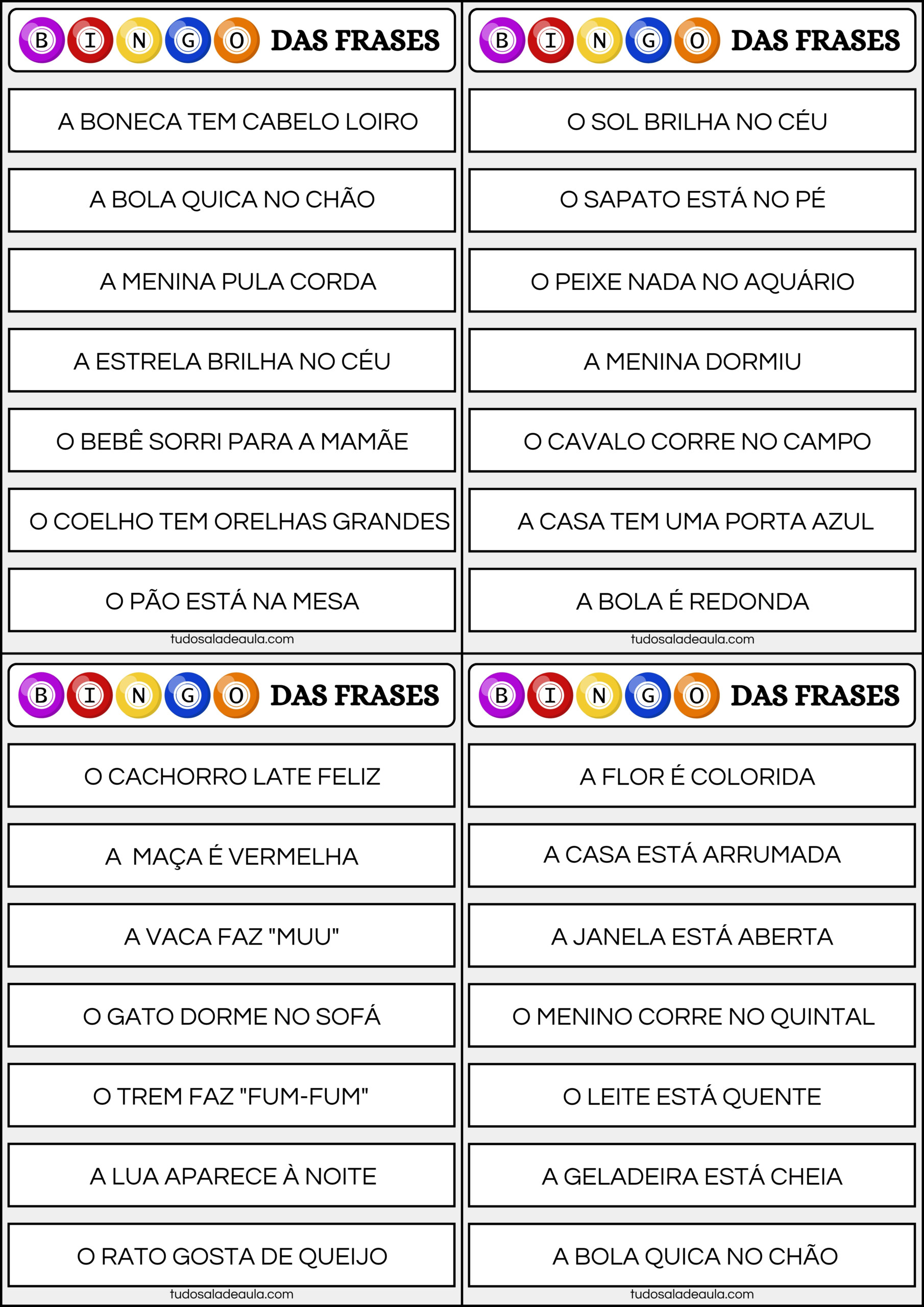 jogo bingo das frases