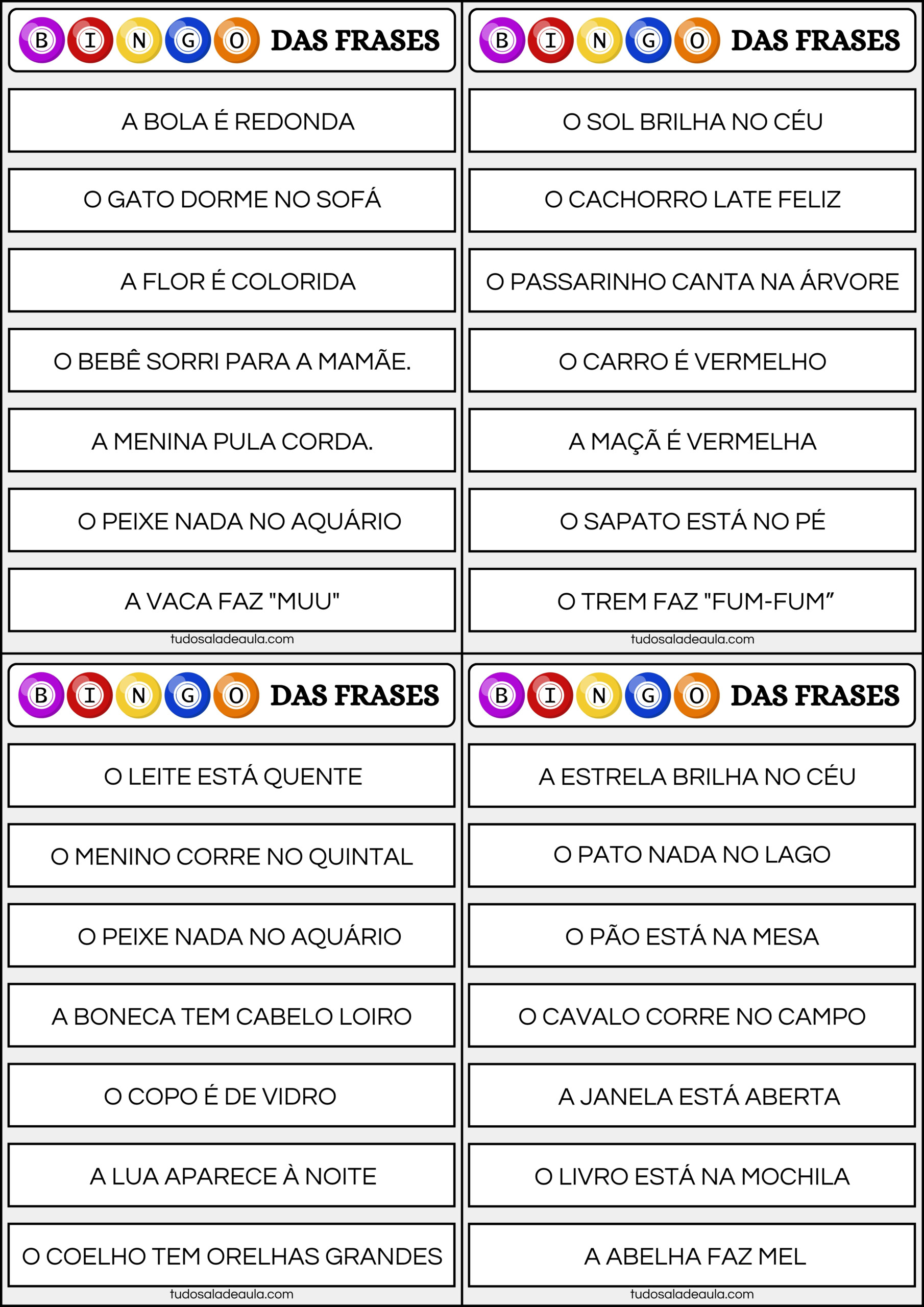 jogo bingo das frases