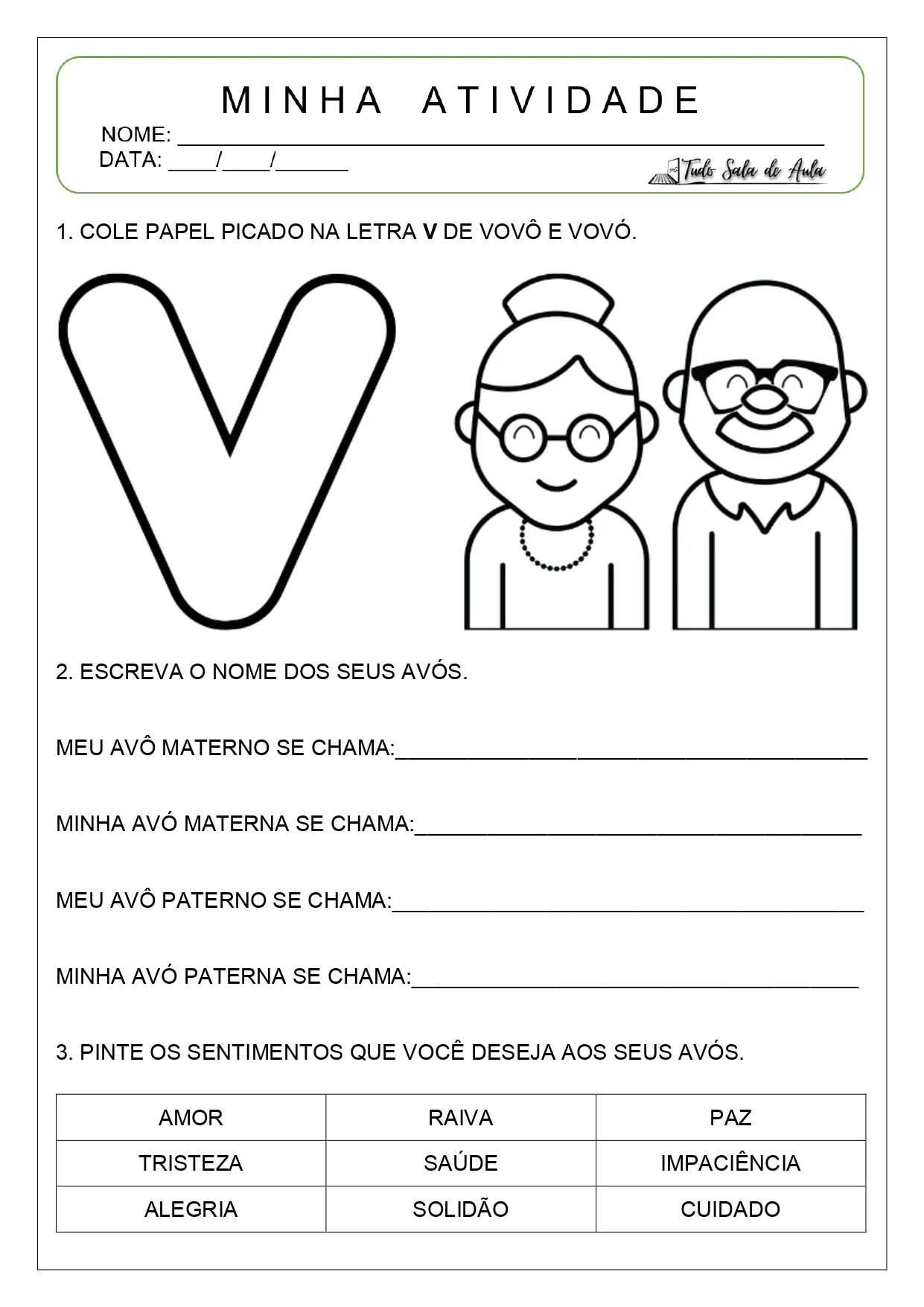 atividade dia dos avós