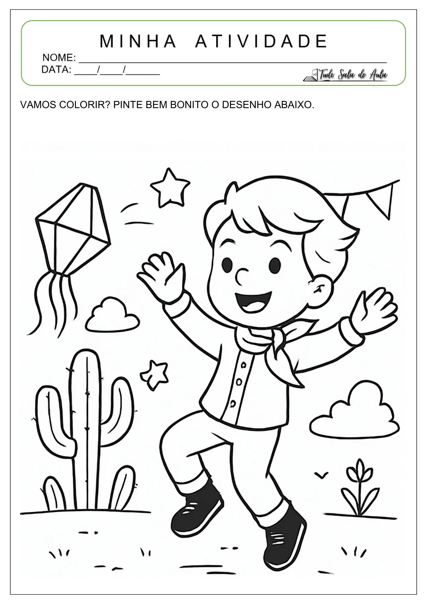10 Desenhos para Colorir sobre Festas Juninas