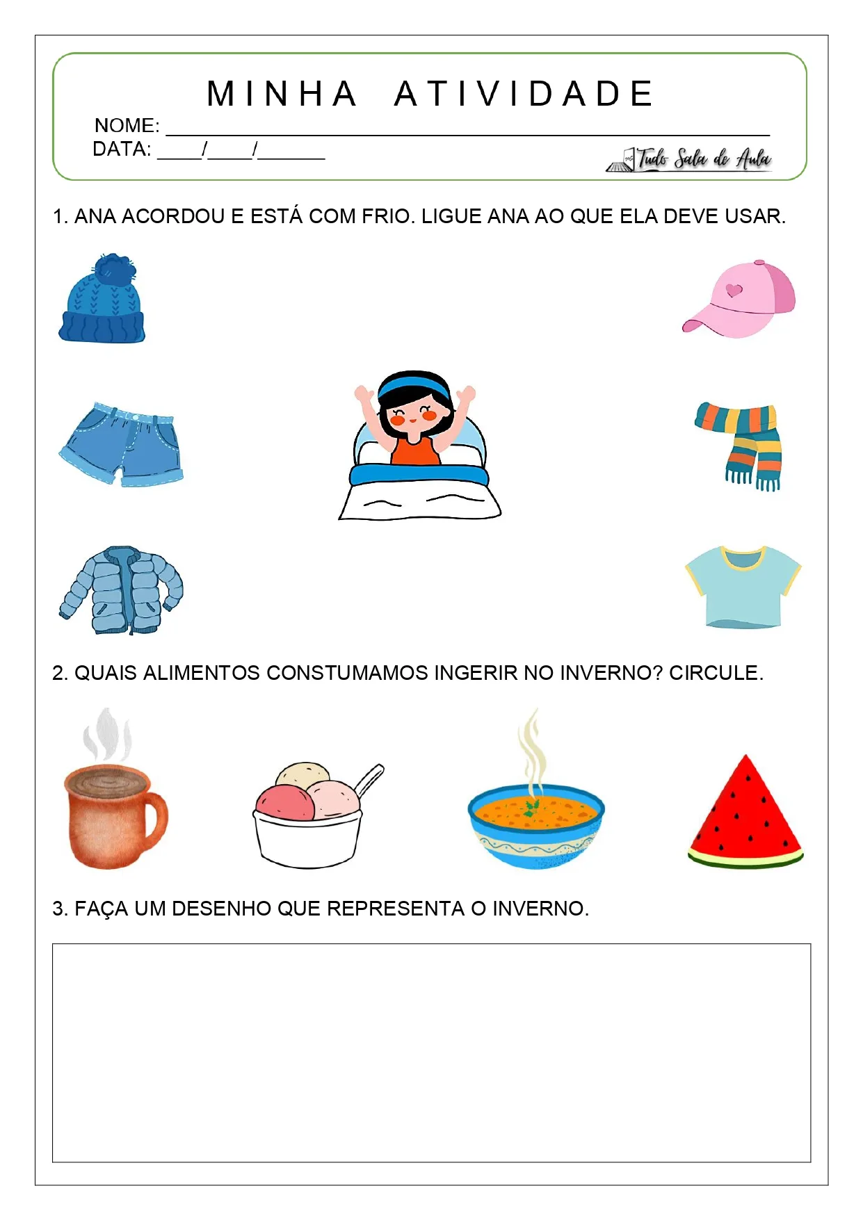 Atividades sobre o inverno