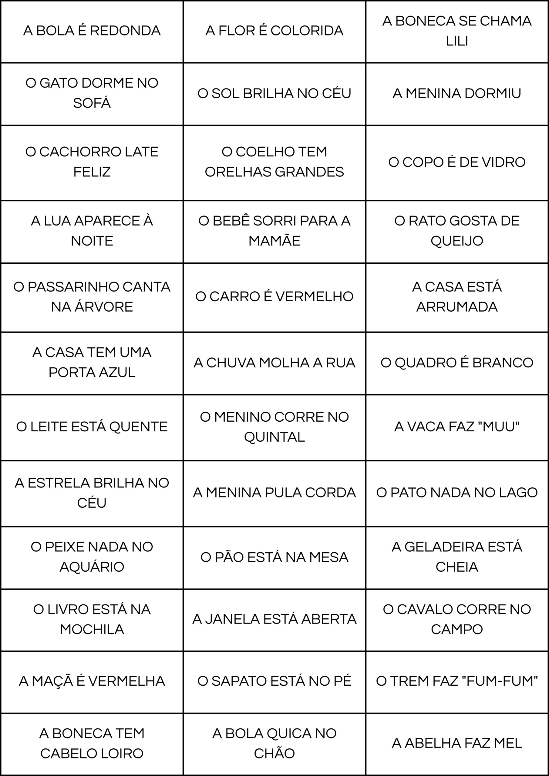 jogo bingo das frases