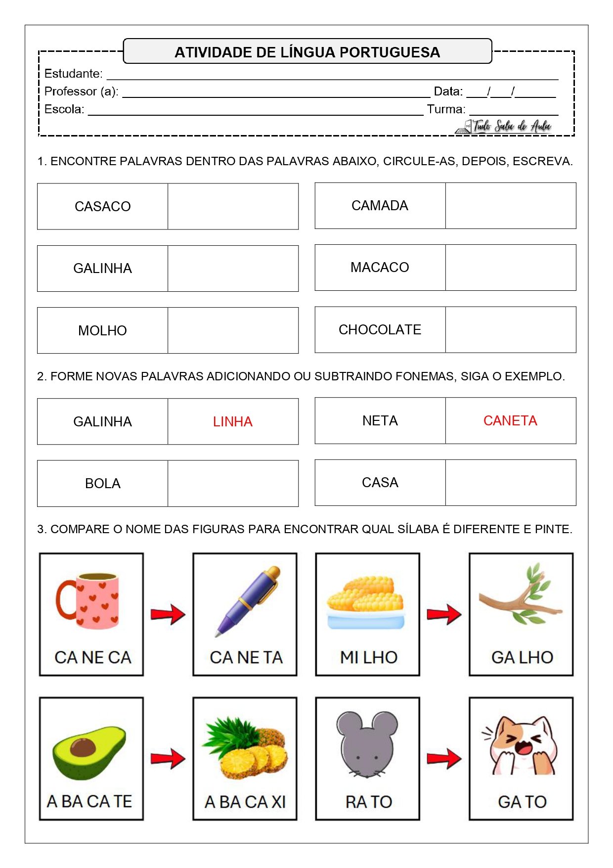 atividades alunos silábicos