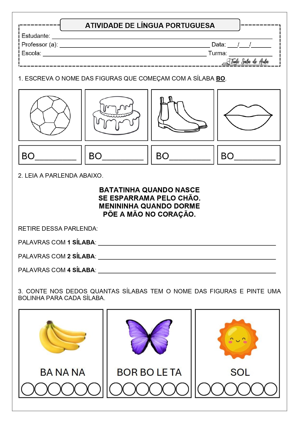 atividades alunos silábicos
