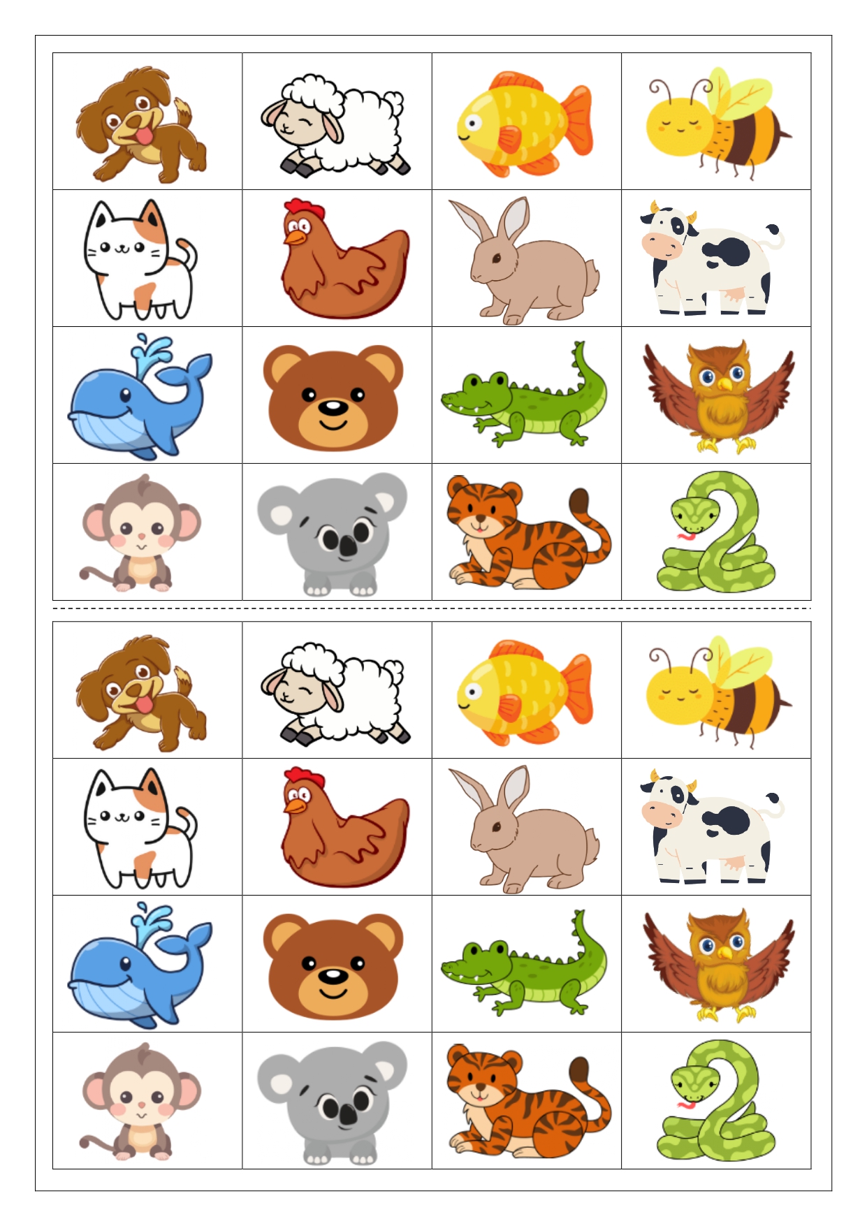 animais domésticos e selvagens atividades