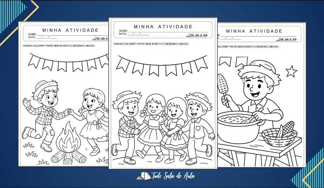 10 Desenhos para Colorir sobre Festas Juninas