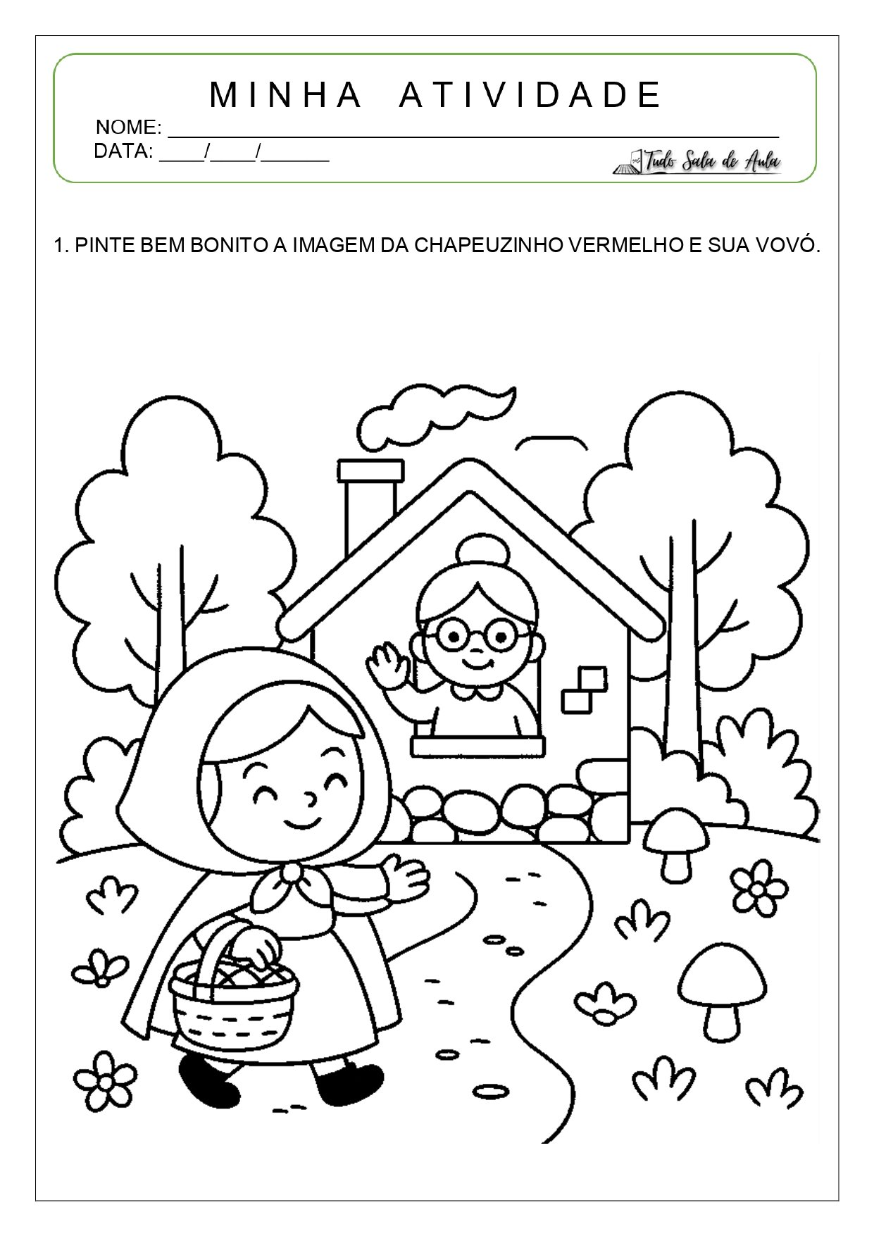 atividade chapeuzinho vermelho educação infantil