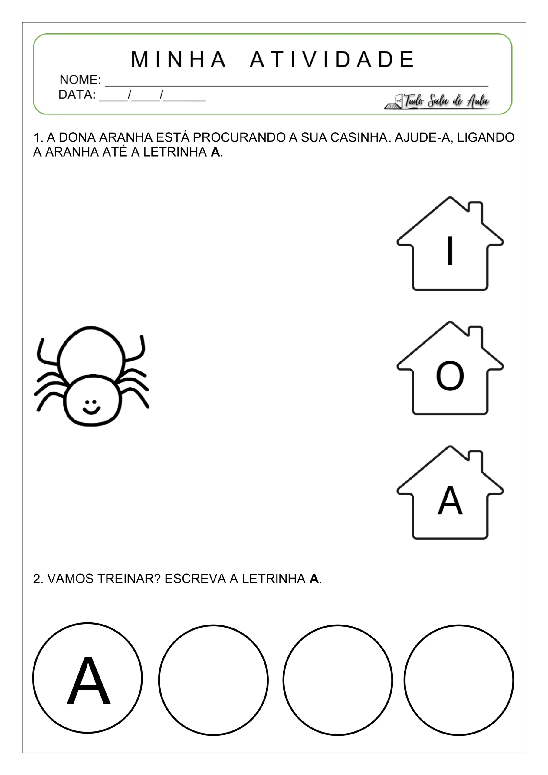 Atividades letra a para maternal