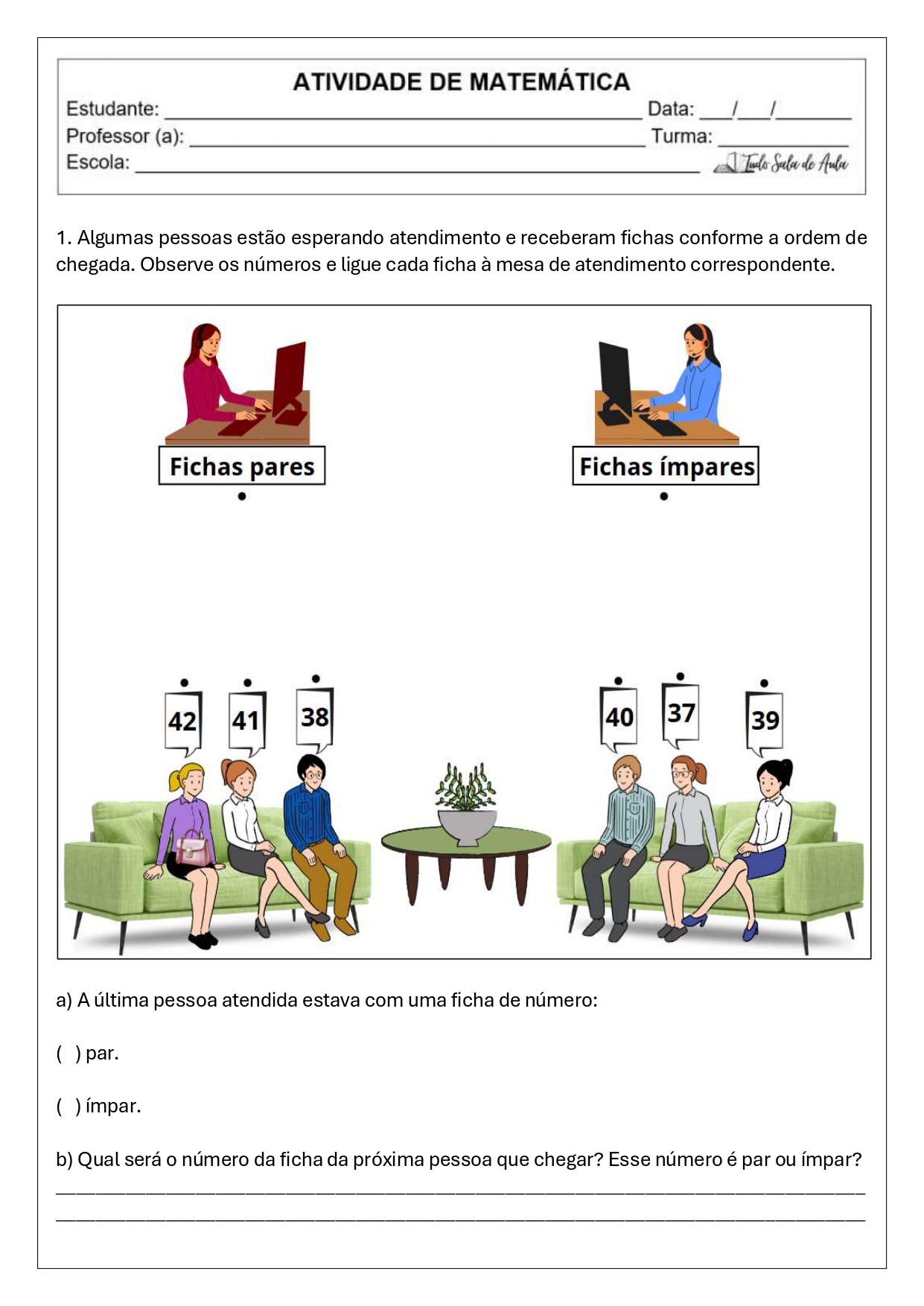 atividade números pares e ímpares