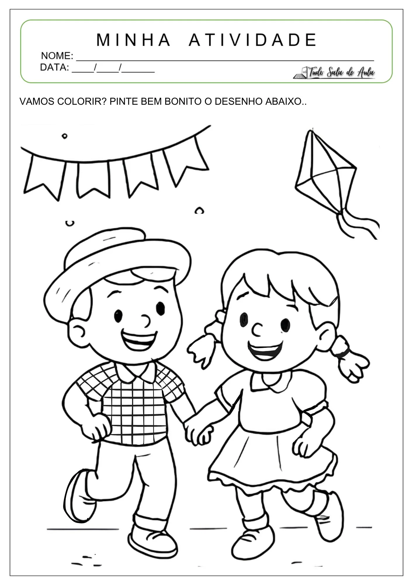 10 Desenhos para Colorir sobre Festas Juninas