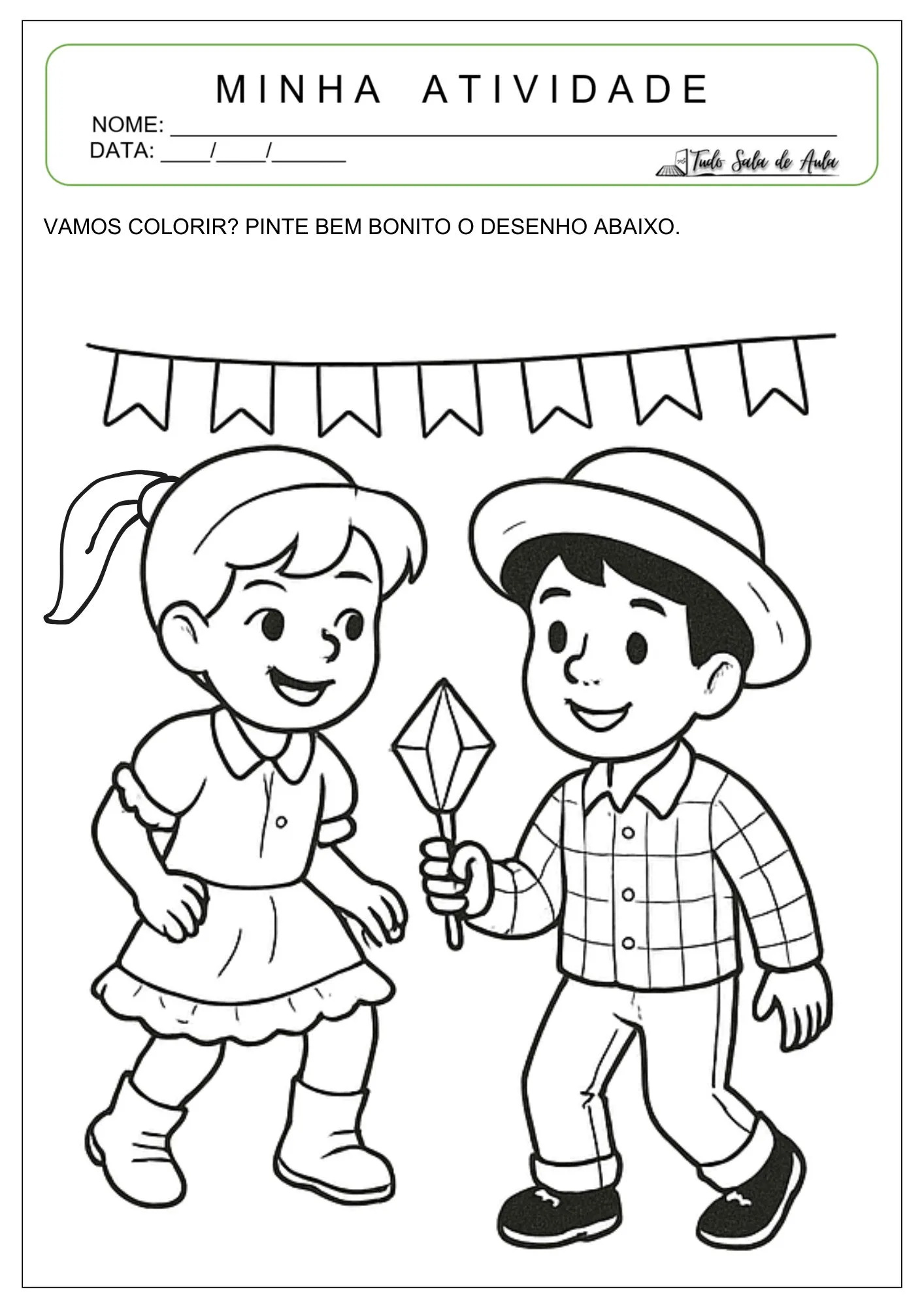 10 Desenhos para Colorir sobre Festas Juninas