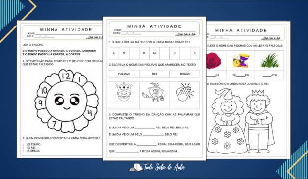 Atividades sobre a Linda Rosa Juvenil para Educação Infantil