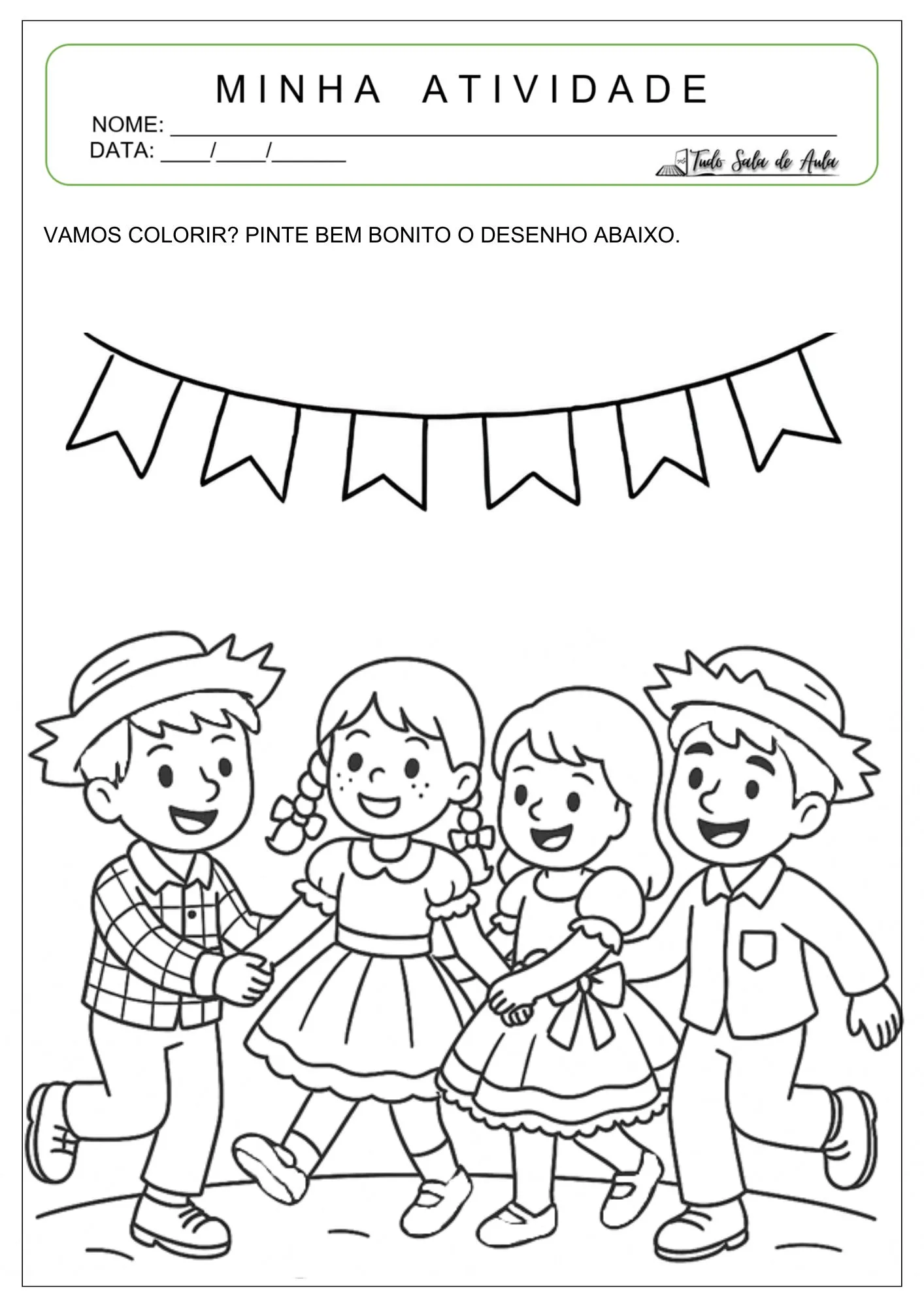 10 Desenhos para Colorir sobre Festas Juninas