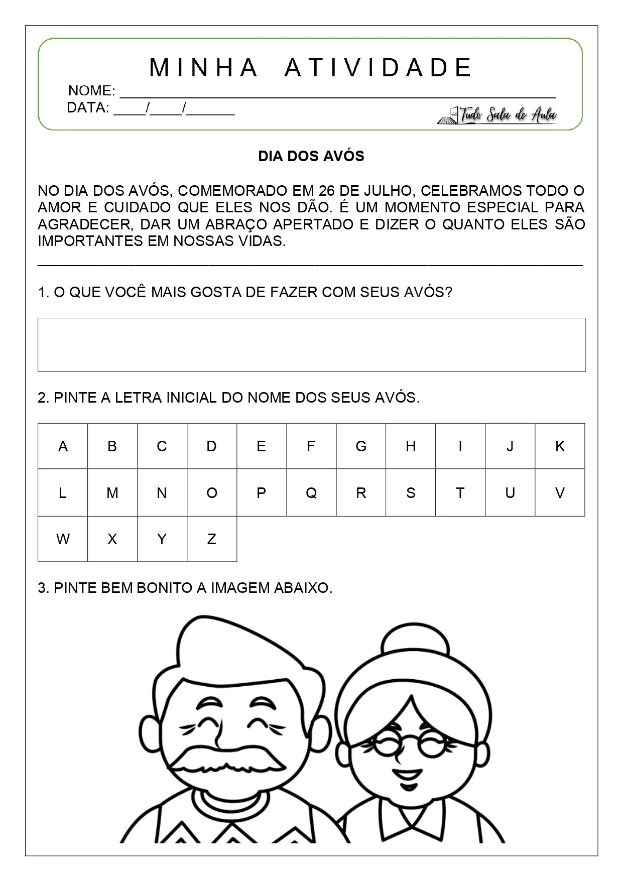 atividade dia dos avós