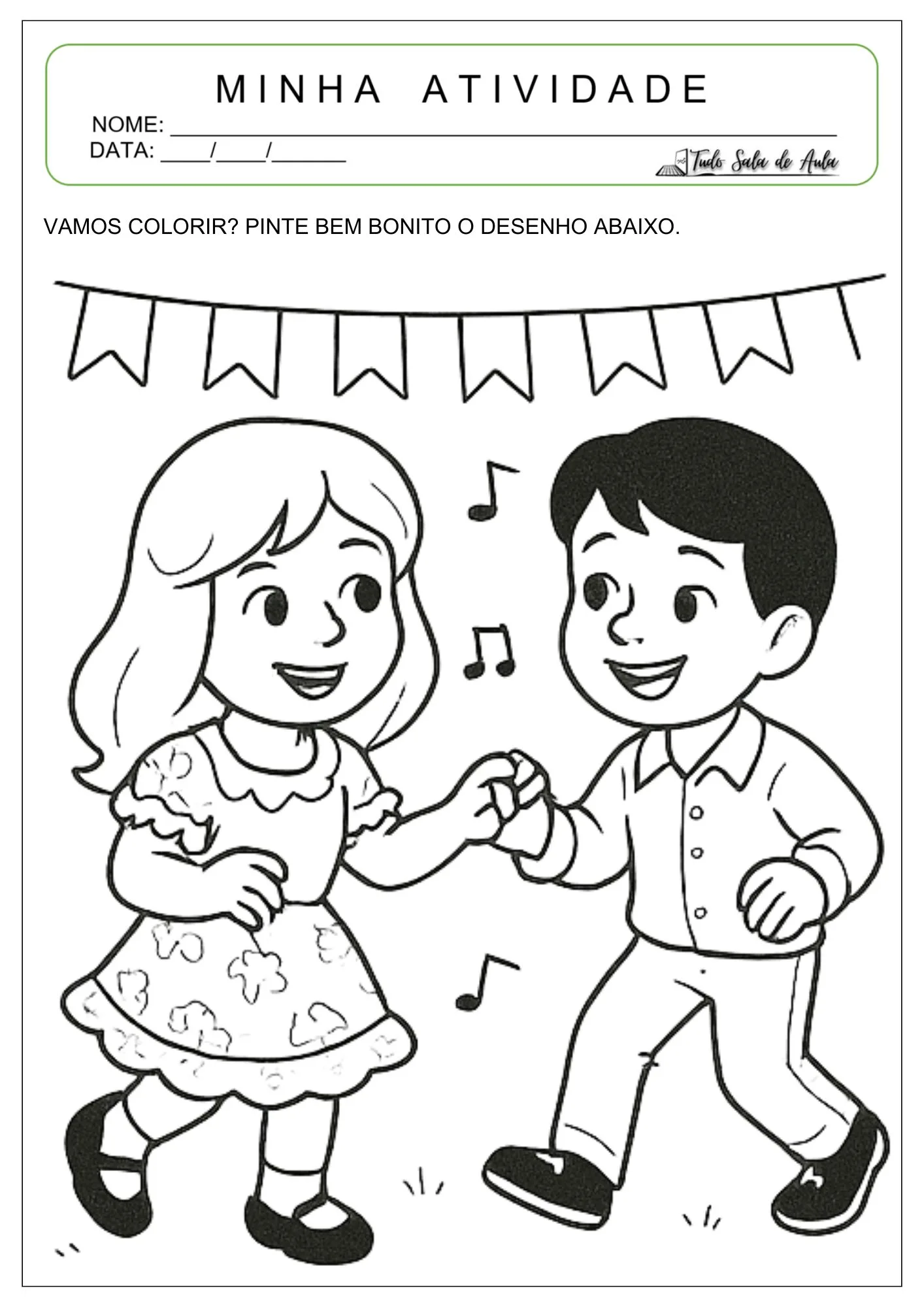 10 Desenhos para Colorir sobre Festas Juninas